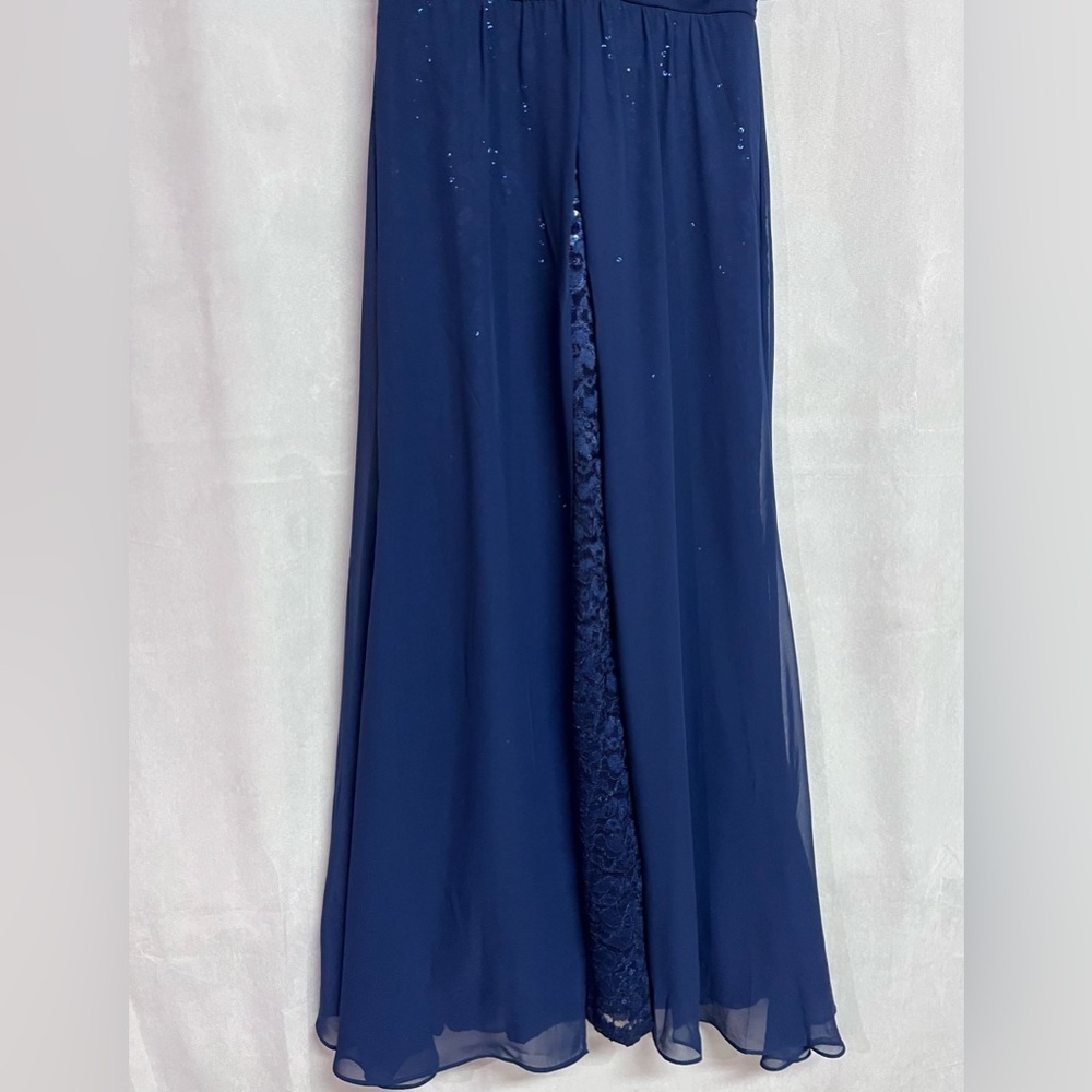 SLNY V Neck Beaded Shoulders Wrap Dress Size 8 NWT - Picture 7 of 10